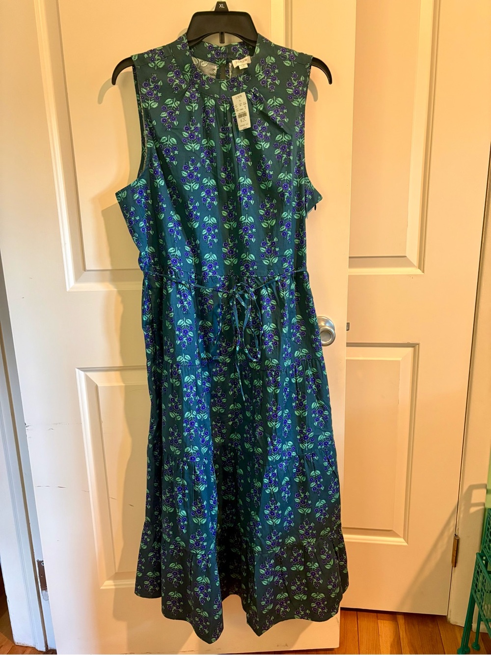 J. Crew Blue Floral Print Sleeveless Dress, Women’s Size 16, NWT